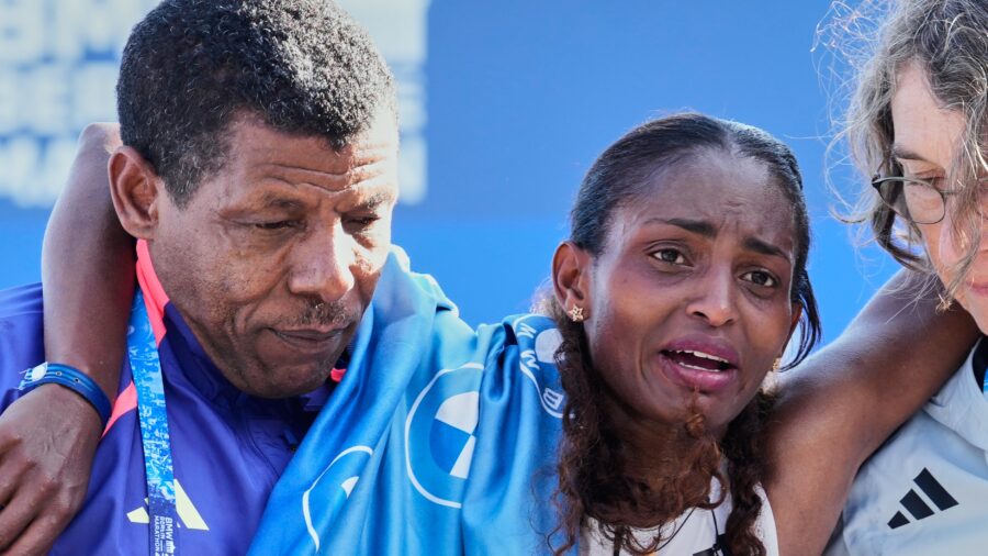 Tigst Assefa limps to finish after injury stalls Berlin marathon record chase