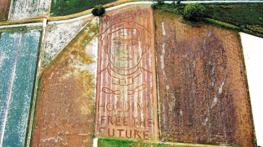 Artist Creates Large-Scale Land Art Tribute to Houdini in Italy