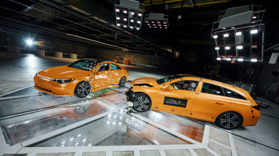 Mercedes CLA Passes High-Speed Side-Impact Safety Testing